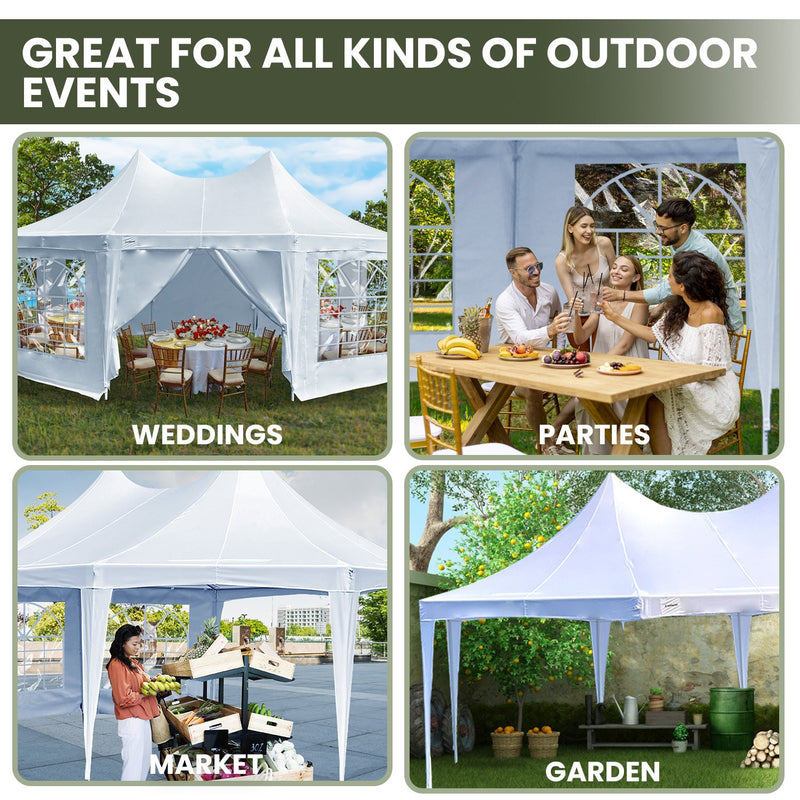 Wallaroo 6x4.5m Wedding Gazebo Marquee with Sidewalls