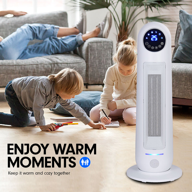 Pronti Electric Tower Heater 2200W Remote Control - White