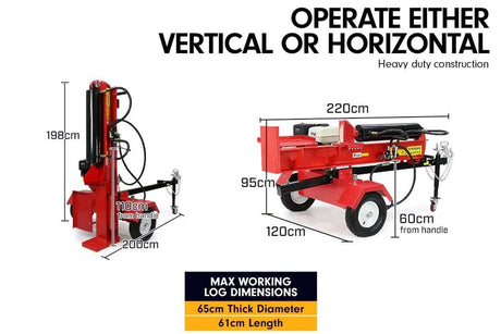 Yukon 60 Ton Diesel Electric Start Engine Hydraulic Log Splitter Wood Firewood