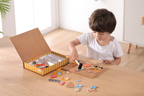 WOODEN CONSTRUCTION TRUCK TAP A SHAPE IN BOOKCASE