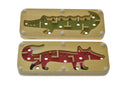 WOODEN JUNGLE ANIMAL LABYRINTH CROCODILE & FOX