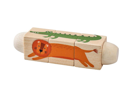 WOODEN TWIST PUZZLE BLOCK JUNGLE ANIMAL