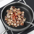 304 Stainless Steel Frying Pan Non-Stick Cooking Frypan Cookware 30cm Honeycomb Double Sided without lid