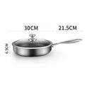 Stainless Steel Frying Pan Non-Stick Cooking Frypan Cookware 30cm Honeycomb Single Sided