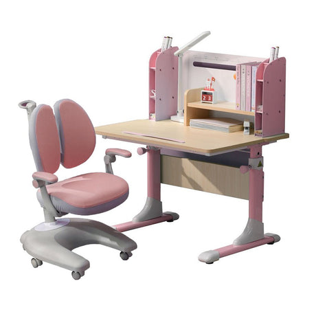 Height Adjustable Children Kids Ergonomic Study Desk Chair Set 80cm Pink AU