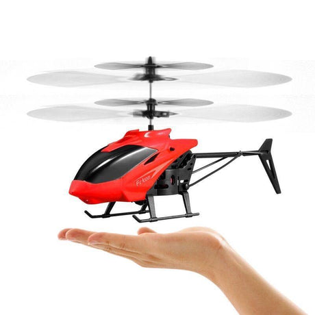 Mini RC Infrared Induction Helicopter Aircraft Drone Flashing Light Toys Christmas Gift Red