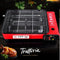 Portable Gas Stove Burner Butane BBQ Camping Gas Cooker With Non Stick Plate Red with Fish Pan and Lid