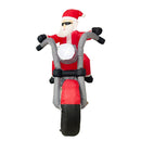 Sparkling Christmas Tree Lights Xmas Inflatable Santa Red Motorcycle Rider 2.1m Long