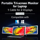 11.6 Inch FOPO Triple Portable Monitor 1080P FHD IPS Triple Monitor Laptop Screen Extender