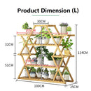 STAR Shape Bamboo Plant Stand Supplier Multi Tier Flower Rack for Indoor Outdoor Large