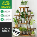 STAR Shape Bamboo Plant Stand Supplier Multi Tier Flower Rack for Indoor Outdoor Large