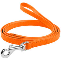 Waudog Leather Flat Clip Leash W9MM - L122CM ORANGE