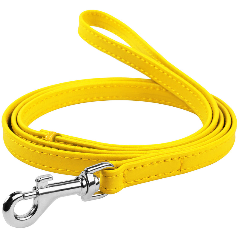 Waudog Leather Flat Clip Leash W9MM - L122CM YELLOW