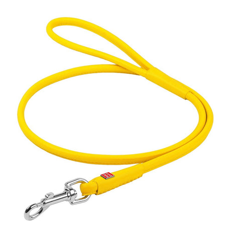 Waudog Leather Round Clip Leash W8MM - L183CM YELLOW