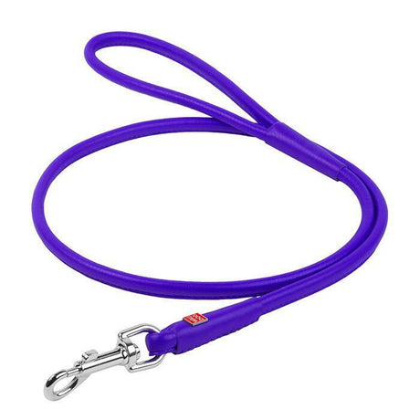 Waudog Leather Round Clip Leash W13MM- L183CM PURPLE