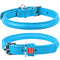 Waudog Leather Round Dog Collar  39-47CM BLUE