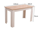 Dining Table Rectangular Wooden 120M-Wood & White