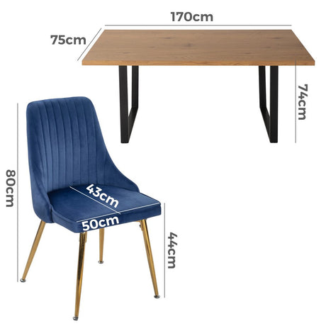 Dinero: Navy Velvet & Natural Table Set