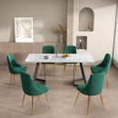 Marbleous Green Velvet Dining Set