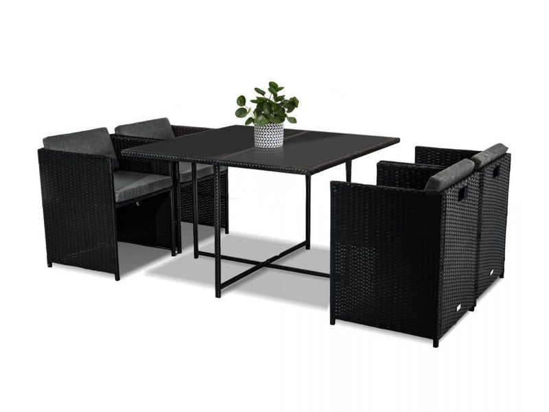 Horrocks 8 Seater Outdoor Dining Set – Black