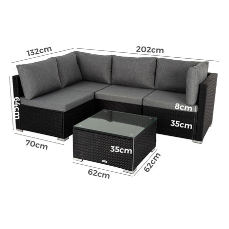 Outdoor Modular Lounge Sofa Bondi – Black