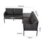 Eden 4-Seater Outdoor Lounge Set with Coffee Table in Black - Stylish Textile and Rope Design