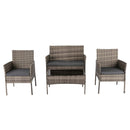 4 Seater Wicker Outdoor Lounge Set &