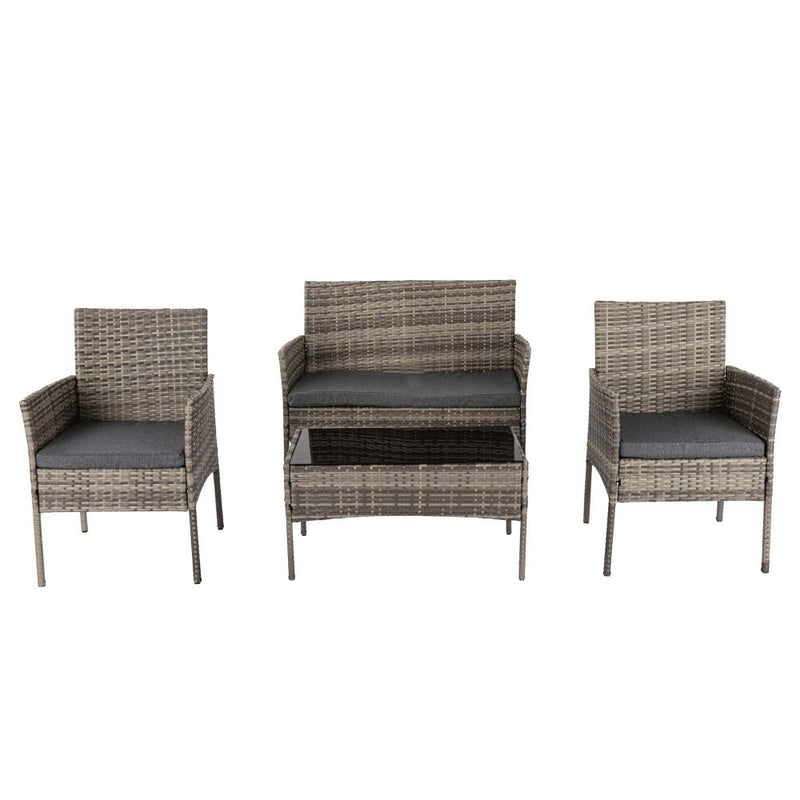 4 Seater Wicker Outdoor Lounge Set &