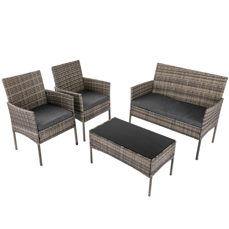 4 Seater Wicker Outdoor Lounge Set &