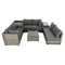 9PCS Outdoor Furniture Modular Lounge Sofa with Wicker End Table