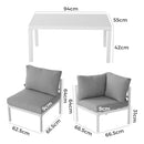 Outdoor 5 Piece White Couch Set