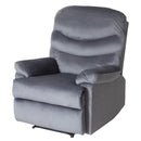 Wide Manual Single Recliner Sofa – Velvet Grey