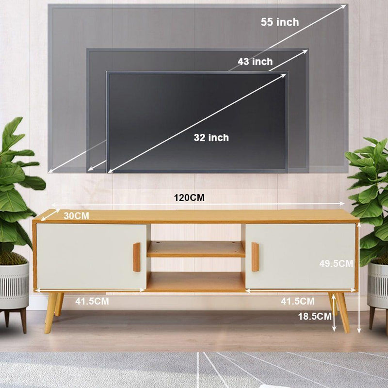 Entertainment Unit TV Unit with Ample Storage and Double-doors 120CM