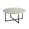 White Marble Effect Round Coffee Table with Black Legs