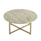 White Marble Effect Round Coffee Table with Gold Legs