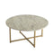 White Marble Effect Round Coffee Table with Gold Legs