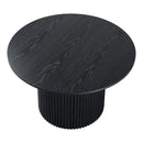 Luxe Black Ribbed Texture Wooden Coffee Table