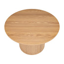 Luxe Ribbed Round Coffee Table Wooden