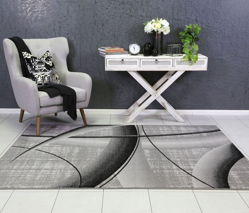 Allure Modern Artistic Grey Rug 240x330 cm