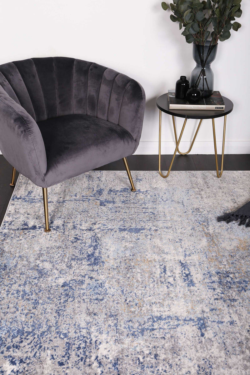 Amelia Navy Blue Modern Rug 80x300 cm