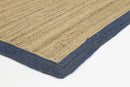 Hampton Navy Blue Border Jute Rug 150x220cm