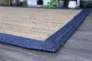 Hampton Navy Blue Border Jute Rug 150x220cm