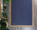 Hampton Navy Blue Centre Jute Rug 150x220cm