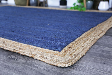 Hampton Navy Blue Centre Jute Rug 150x220cm