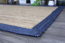 Hampton Navy Blue Border Jute Rug 190x280cm