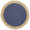 Hampton Navy Blue Centre Jute Rug 200x200cm Round