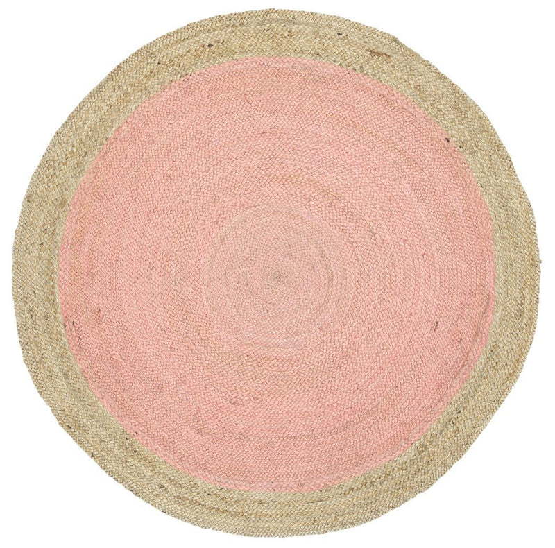 Hampton Pink Centre Jute Round Rug 200x200cm Round