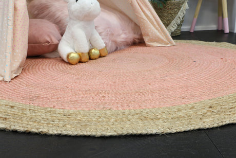 Hampton Pink Centre Jute Round Rug 200x200cm Round