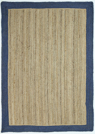 Hampton Navy Blue Border Jute Rug 230x320cm