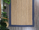 Hampton Navy Blue Border Jute Rug 230x320cm